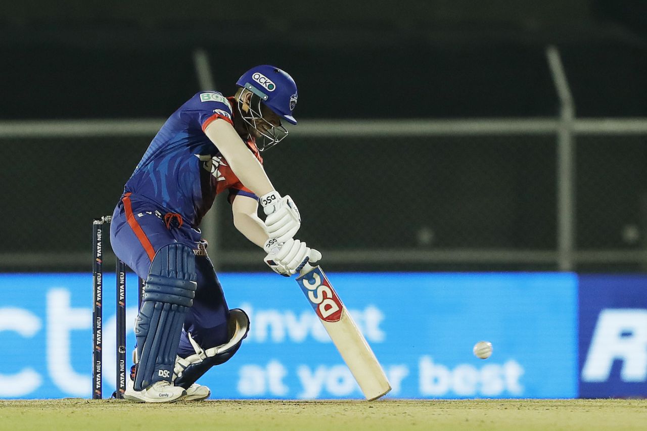 David Warner digs a yorker out, Delhi Capitals vs Punjab Kings, IPL 2022, Brabourne Stadium, Mumbai, April 20, 2022