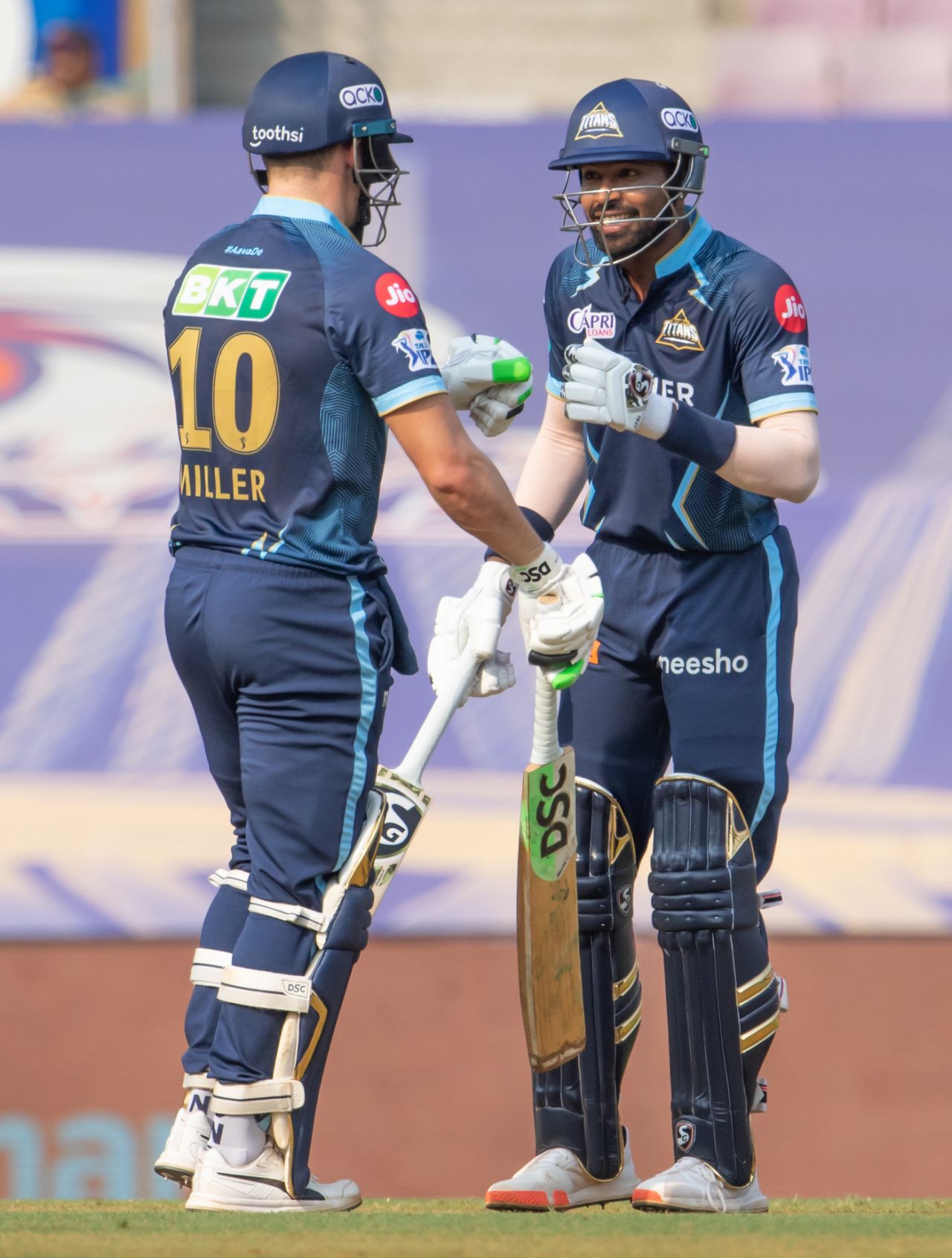 David Miller and Hardik Pandya put together a quick half-century stand, Gujarat Titans vs Kolkata Knight Riders, IPL 2022, DY Patil Stadium, Mumbai, April 23, 2022