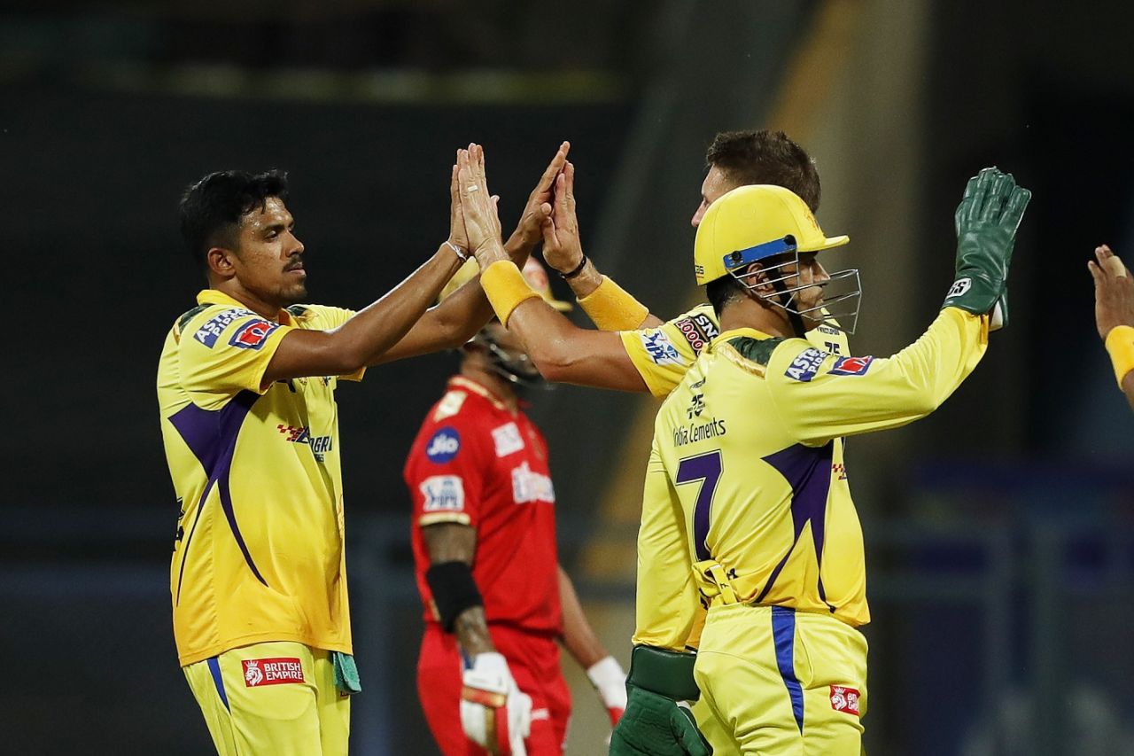 Maheesh Theekshana is pumped up after removing Mayank Agarwal, Chennai Super Kings vs Punjab Kings, IPL 2022, Wankhede Stadium, April 25, 2022