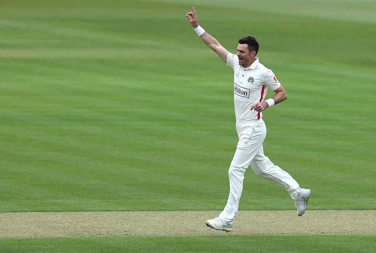 James Anderson struck twice in his opening spell, Hampshire vs Lancashire, LV= Insurance Championship, Division One, Ageas Bowl, April 28, 2022