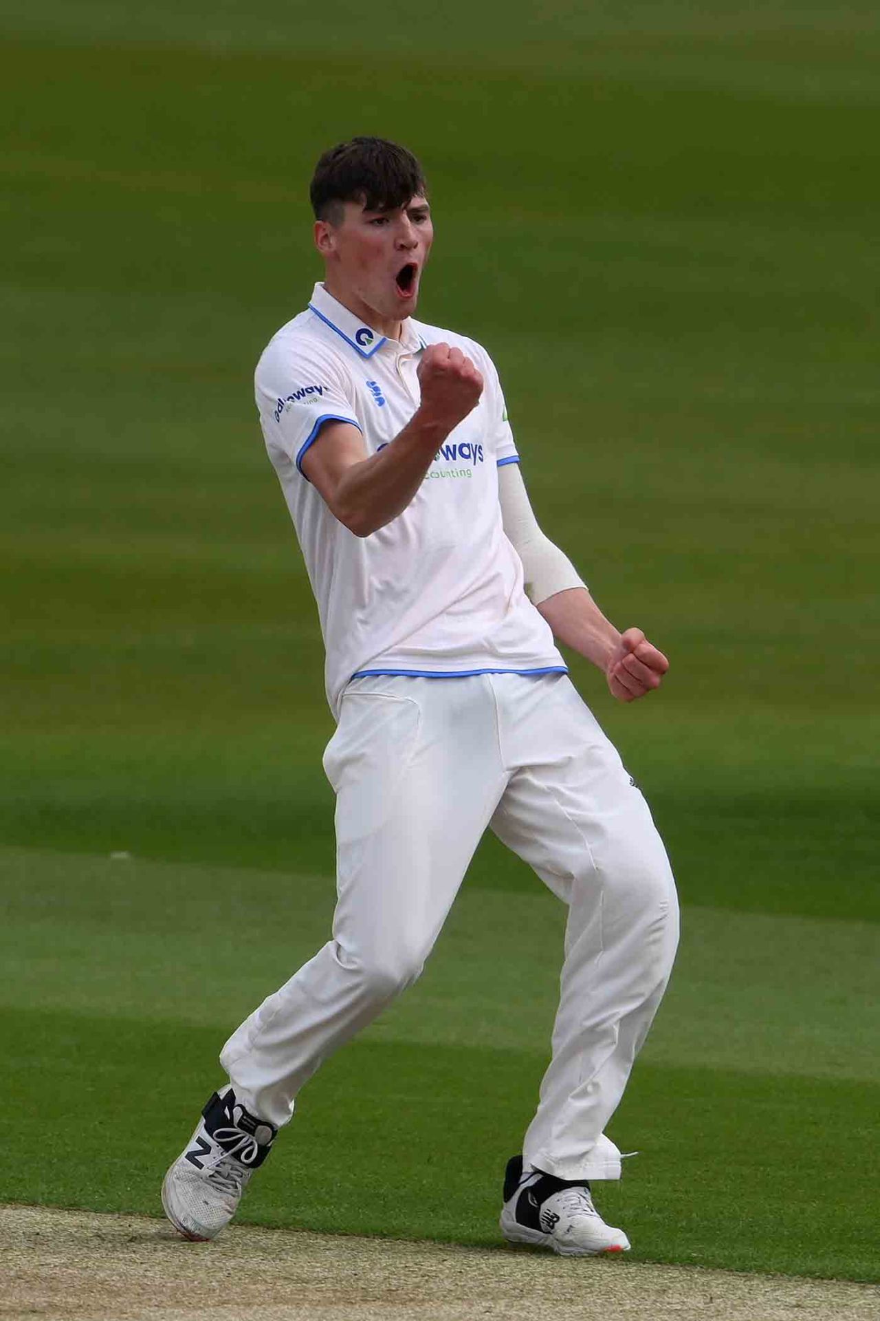 Henry Crocombe celebrates a breakthrough, Sussex v Durham, LV= Insurance Championship, Division Two, Hove, April 28, 2022