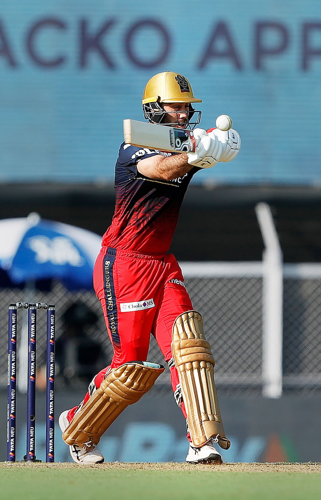 Shut your eyes and swing - Glenn Maxwell connected with the ball sweetly in his cameo, Gujarat Titans vs Royal Challengers Bangalore, IPL 2022, Brabourne Stadium, Mumbai, April 30, 2022
