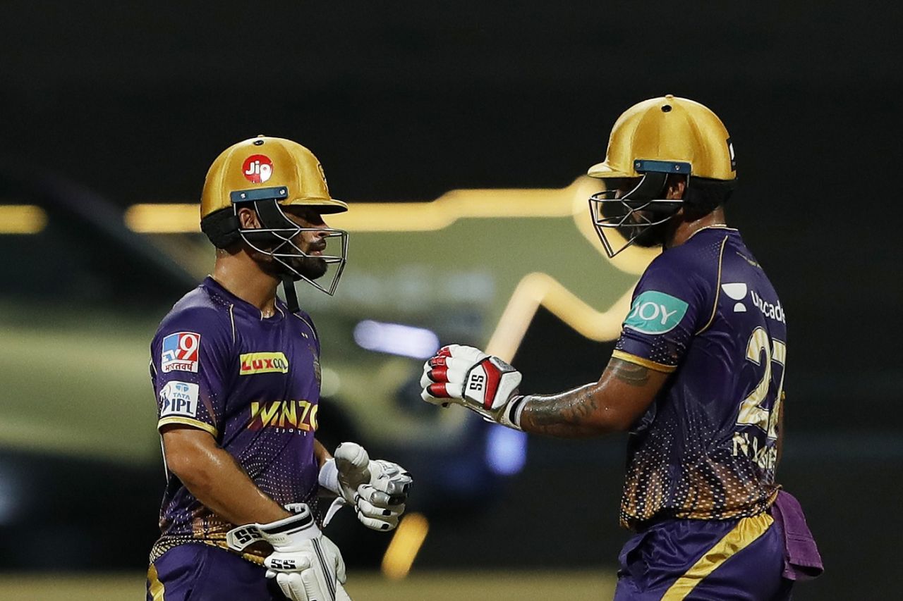 Nitish Rana and Rinku Singh added unbeaten 66 runs for the fourth wicket to take Knight Riders home, Kolkata Knight Riders vs Rajasthan Royals, IPL 2022, Wankhede Stadium, Mumbai, May 2, 2022