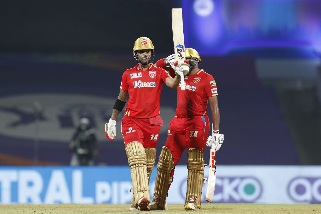 Shikhar Dhawan brought up his 47th IPL half-century as he took the chase forward, Gujarat Titans vs Punjab Kings, IPL 2022, DY Patil Stadium, Mumbai, May 3, 2022