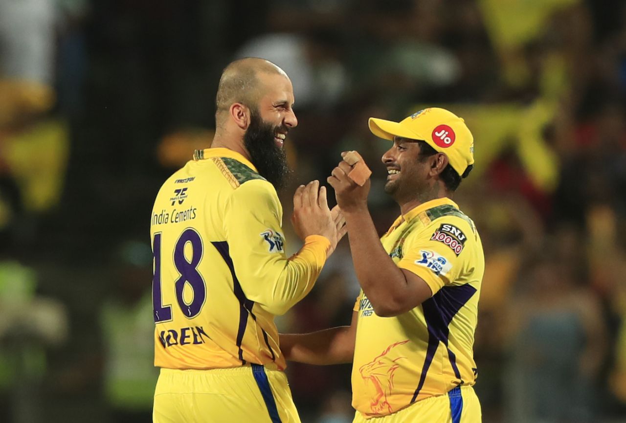 Moeen Ali got Super Kings their first wicket soon after the powerplay, Chennai Super Kings vs Royal Challengers Bangalore, IPL 2022, Pune, May 4, 2022