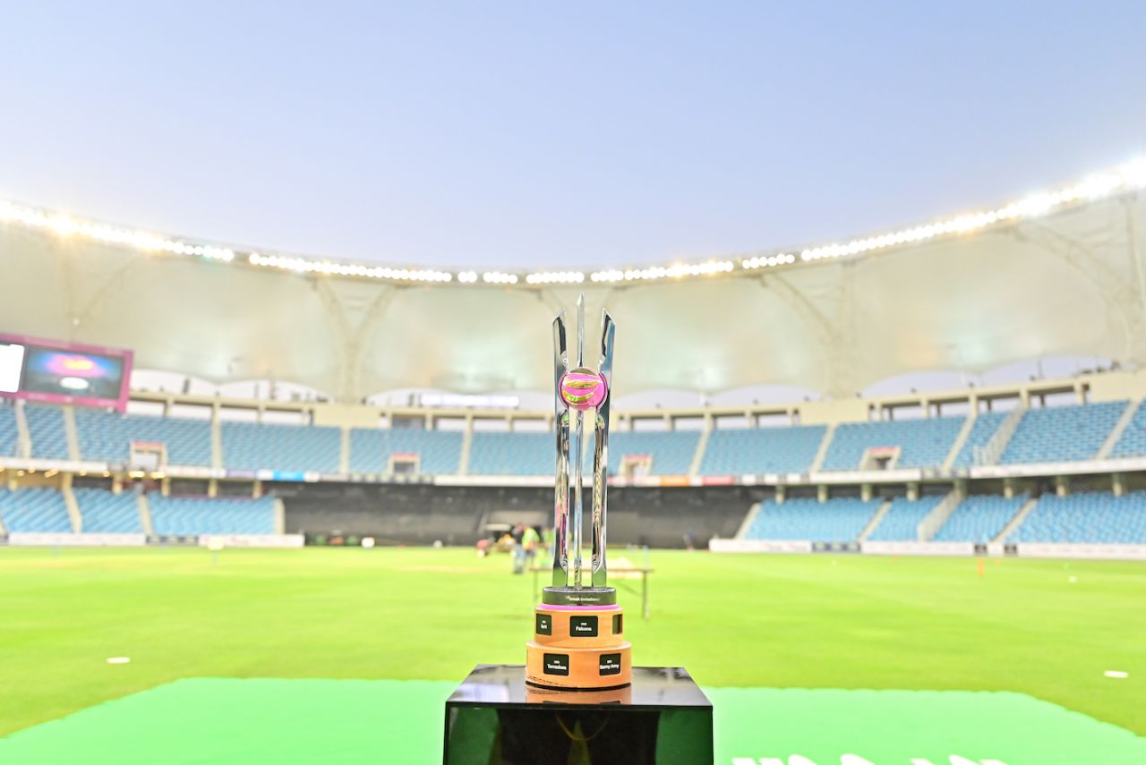 The FairBreak Invitational trophy on display for the opening ceremony, Warriors vs Falcons, FairBreak Invitational Tournament 2022, Dubai, May 04, 2022