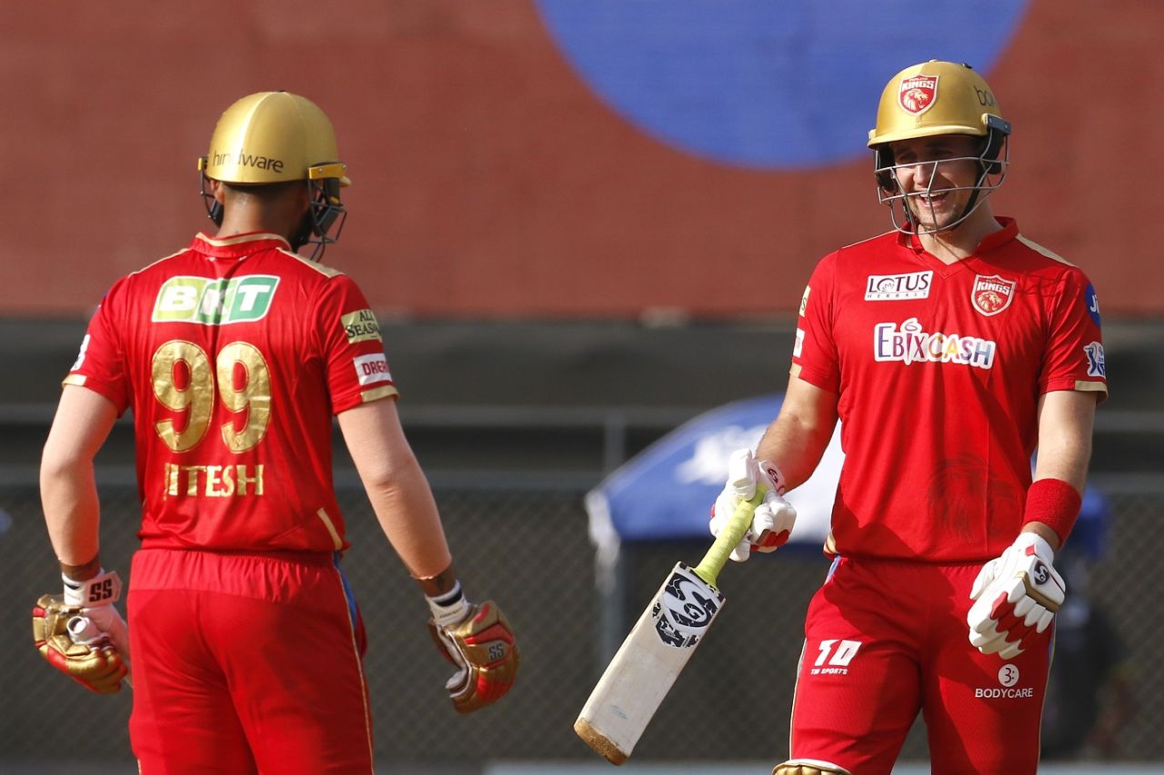 Liam Livingstone and Jitesh Sharma added 50 runs for the fifth wicket in quick time, Punjab Kings vs Rajasthan Royals, IPL 2022, Wankhede Stadium, Mumbai, May 7, 2022