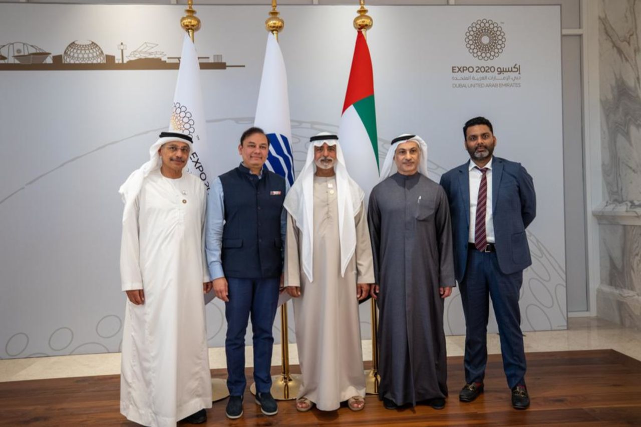 Left to Right- Dr Tayeb Kamali, Pranav Adani, HH Sheikh Nahayan Mabarak Al Nahayan , Khalid Al Zarooni, Mubashshir Usmani