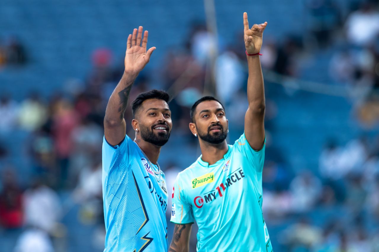 Brothers, rivals - Hardik and Krunal Pandya get together before the game, Gujarat Titans vs Lucknow Super Giants, IPL 2022, Pune, May 10, 2022
