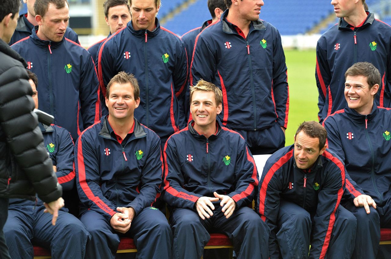 Matthew Mott (left) spent three years at Glamorgan working with Mark Wallace (centre)