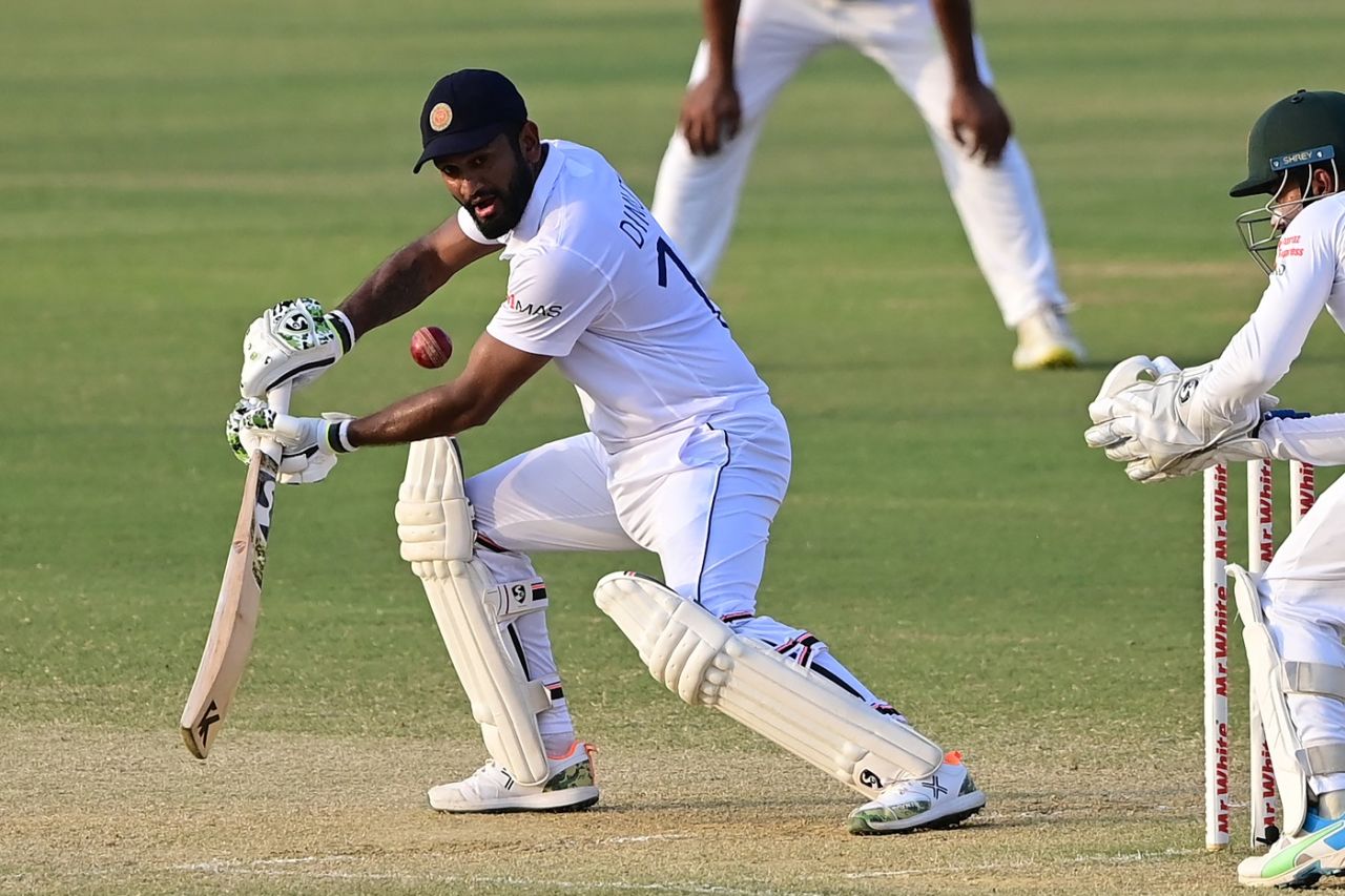 Dimuth Karunaratne remained unbeaten on 18 at stumps on day 4, Bangladesh vs Sri Lanka, 1st Test, Chattogram, 4th day, May 18, 2022