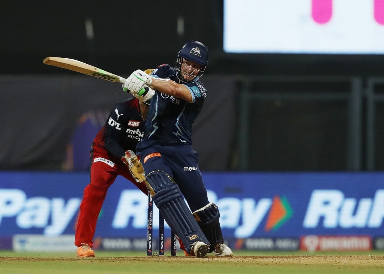 David Miller bashes a half-tracker from Glenn Maxwell, Royal Challengers Bangalore vs Gujarat Titans, IPL 2022, Wankhede Stadium, Mumbai, May 19, 2022