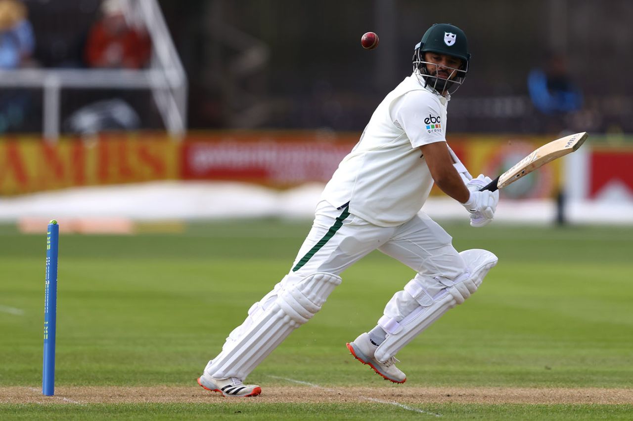 Azhar Ali plays to the offside during, LV= Insurance County Championship, Division Two, Worcestershire vs Sussex, New Road, April 21, 2022