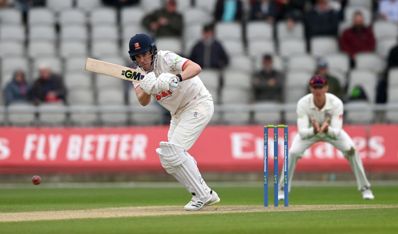 Dan Lawrence made his first century of the season against Lancashire, LV= Insurance County Championship, Division One, Lancashire vs Essex, 2nd day, Old Trafford, May 20, 2022