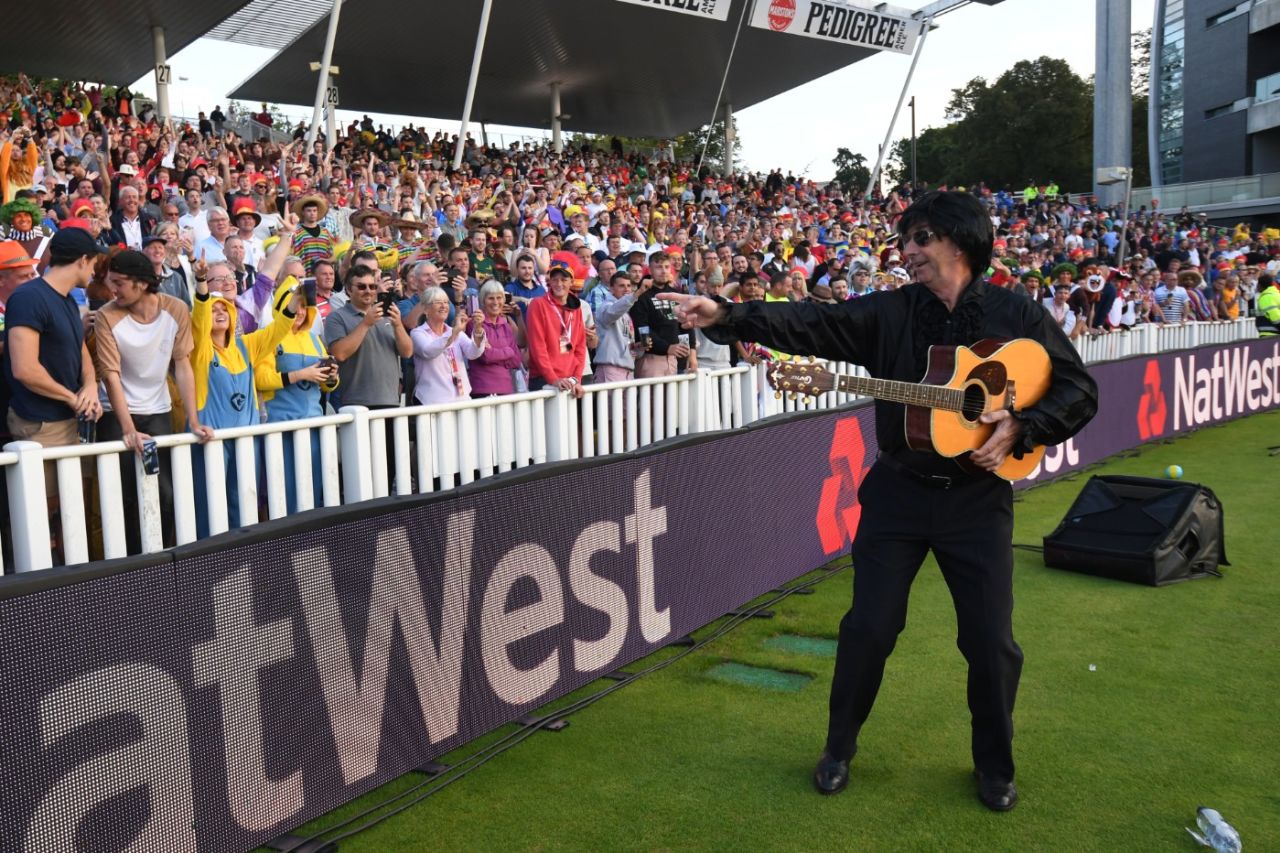 David Lloyd performs as Johnny Cash during T20 Finals Day at Edgbaston, September 2, 2017