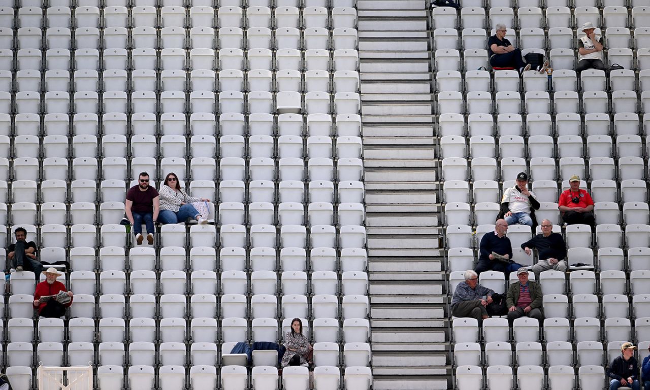 Fans watch on at Trent Bridge, Nottinghamshire vs Glamorgan, LV= Insurance Championship, division two, 2nd day, Trent Bridge, April 15, 2022