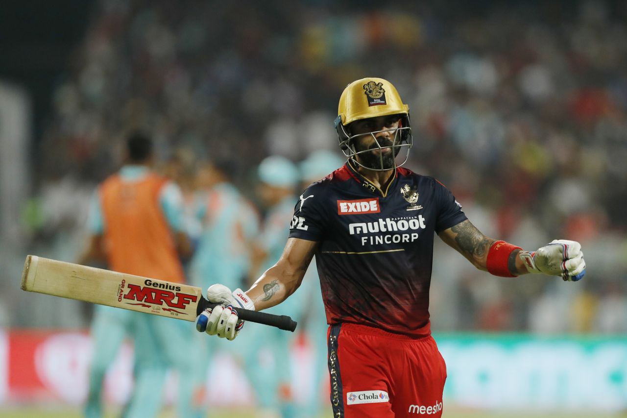 Virat Kohli was dismissed for 25 off 24, Lucknow Super Giants vs Royal Challengers Bangalore, IPL 2022, Eliminator, Kolkata, May 25, 2022