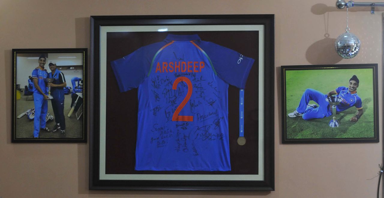 Memorabilia in Arshdeep Singh's home, Chandigarh, June 11, 2021