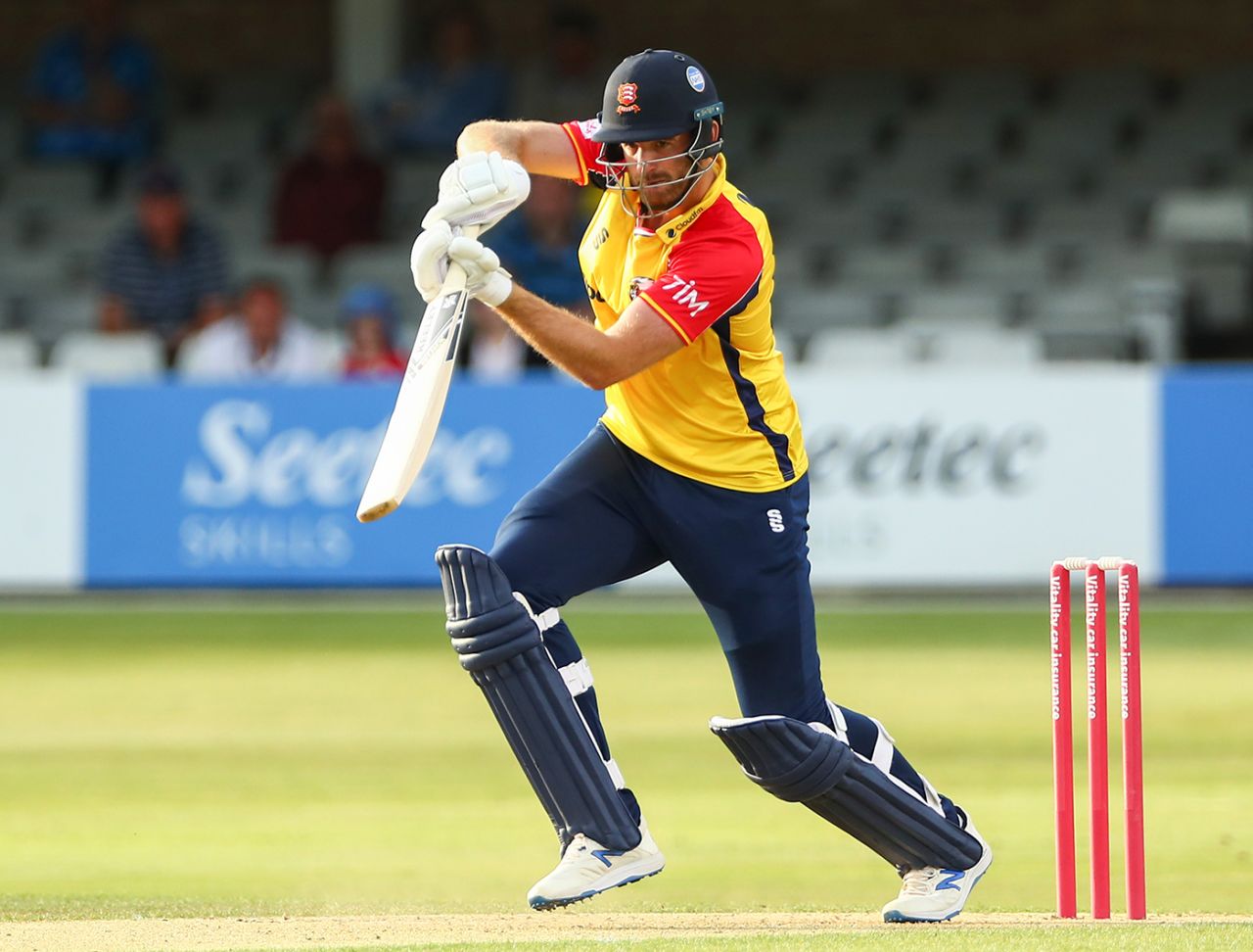 Paul Walter gets forward, Essex vs Sussex, Vitality Blast, Chelmsford, June 15, 2021