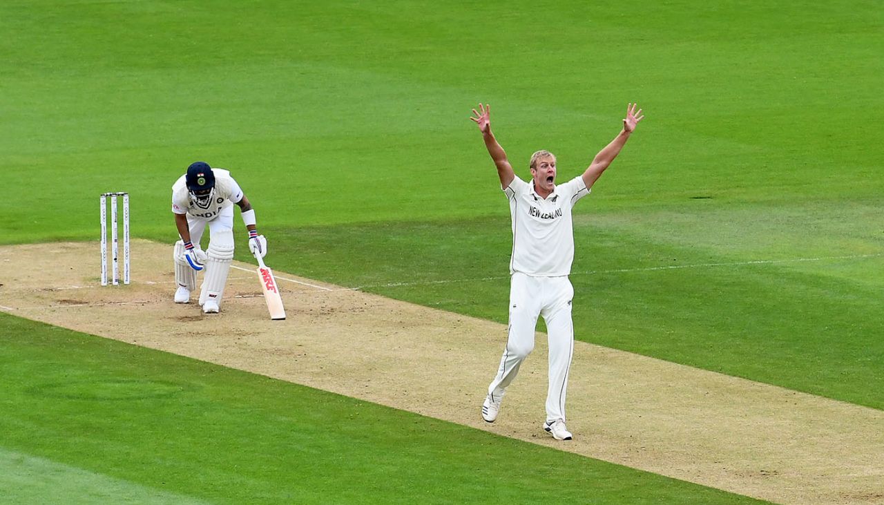 Kyle Jamieson appeals for Virat Kohli's wicket, India vs New Zealand, World Test Championship (WTC) final, 3rd day, Southampton, June 20, 2021