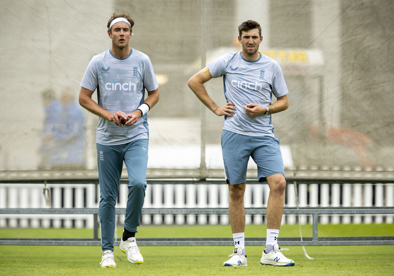 Stuart Broad and Craig Overton had a bowl in the nursery nets, Lord's, May 29, 2022