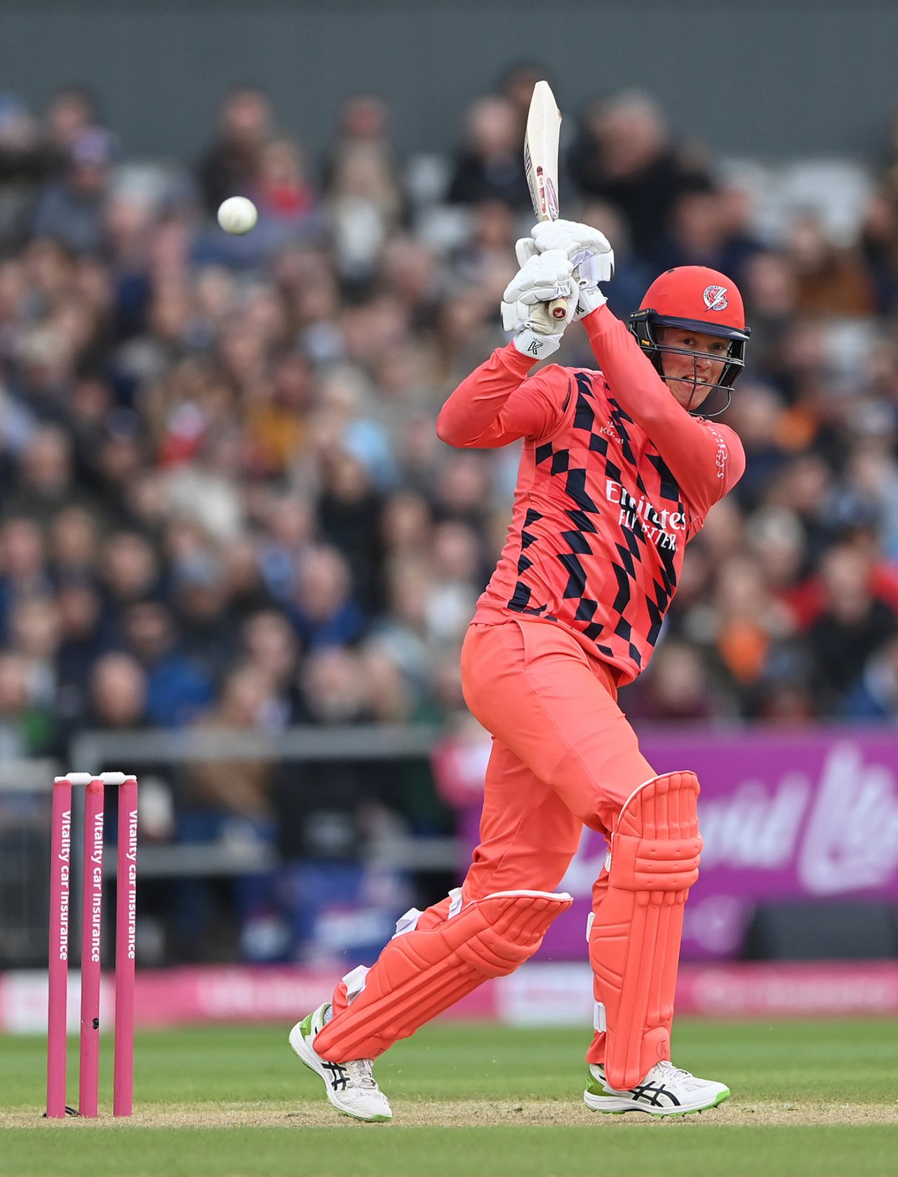 Keaton Jennings swings into the leg side, Lancashire vs Yorkshire, Vitality Blast, North Group, Old Trafford, May 27, 2022