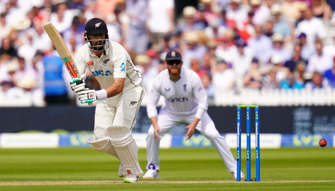 Daryl Mitchell played some delectable strokes after he got his eye in, England vs New Zealand, 1st Test, Lord's, London, 2nd day, June 3, 2022