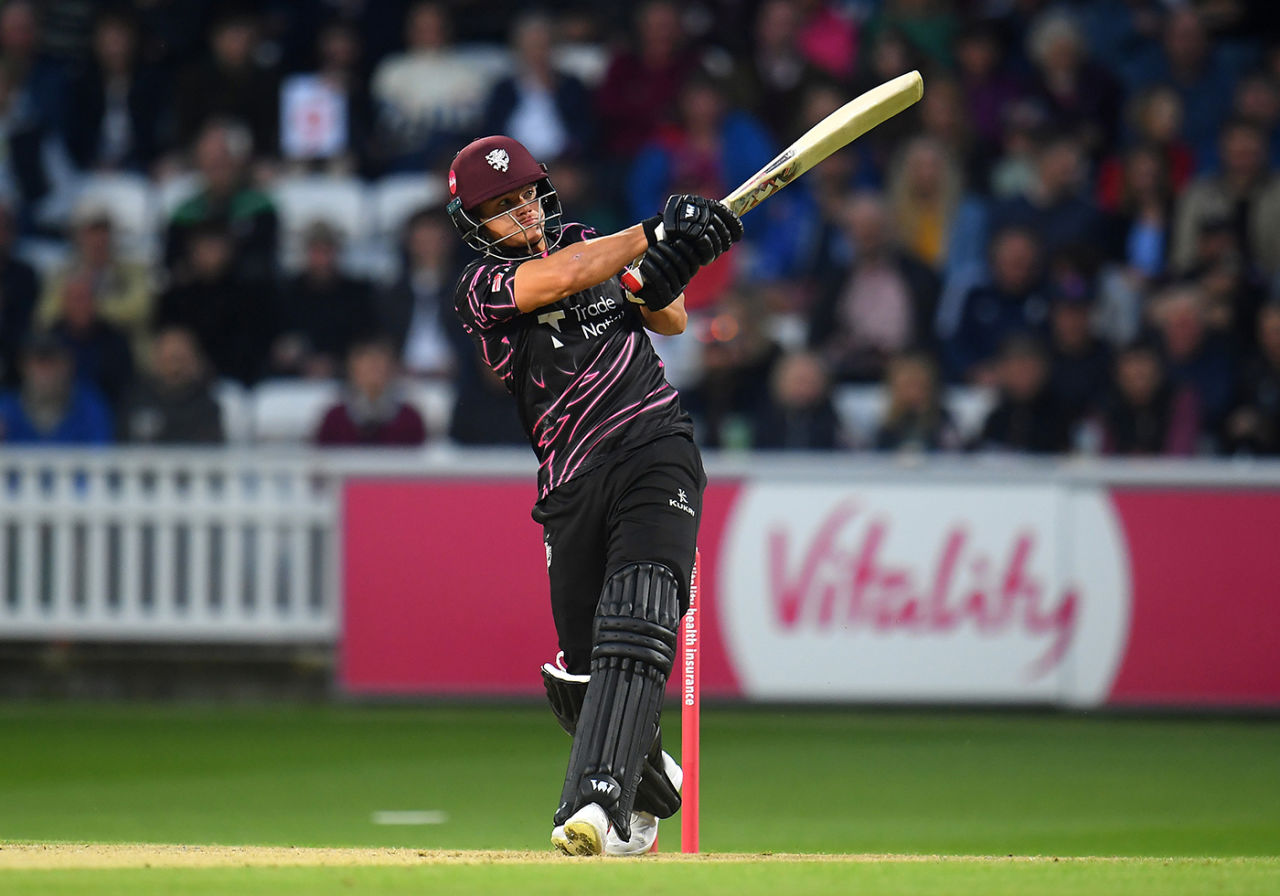 Will Smeed pulls during his 94 from 41 balls, Somerset vs Glamorgan, Vitality Blast, Taunton, June 3, 2022