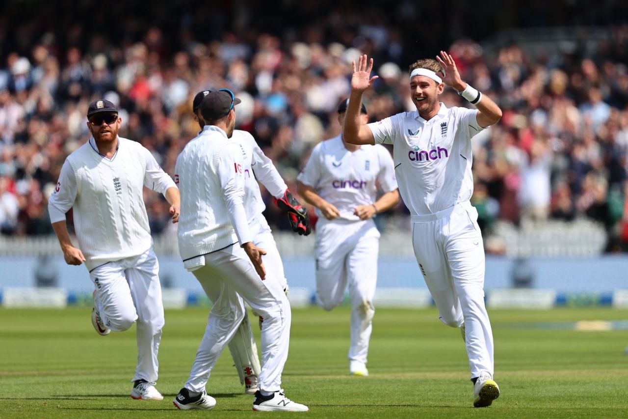 Stuart Broad was on the money on the third morning, running through the middle order, England vs New Zealand, 1st Test, Lord's, London, 3rd day, June 4, 2022