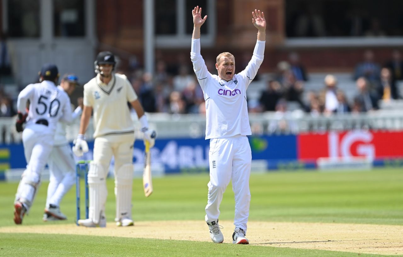 Matt Parkinson dismissed Tim Southee for his first Test wicket, England vs New Zealand, 1st Test, Lord's, London, 3rd day, June 4, 2022