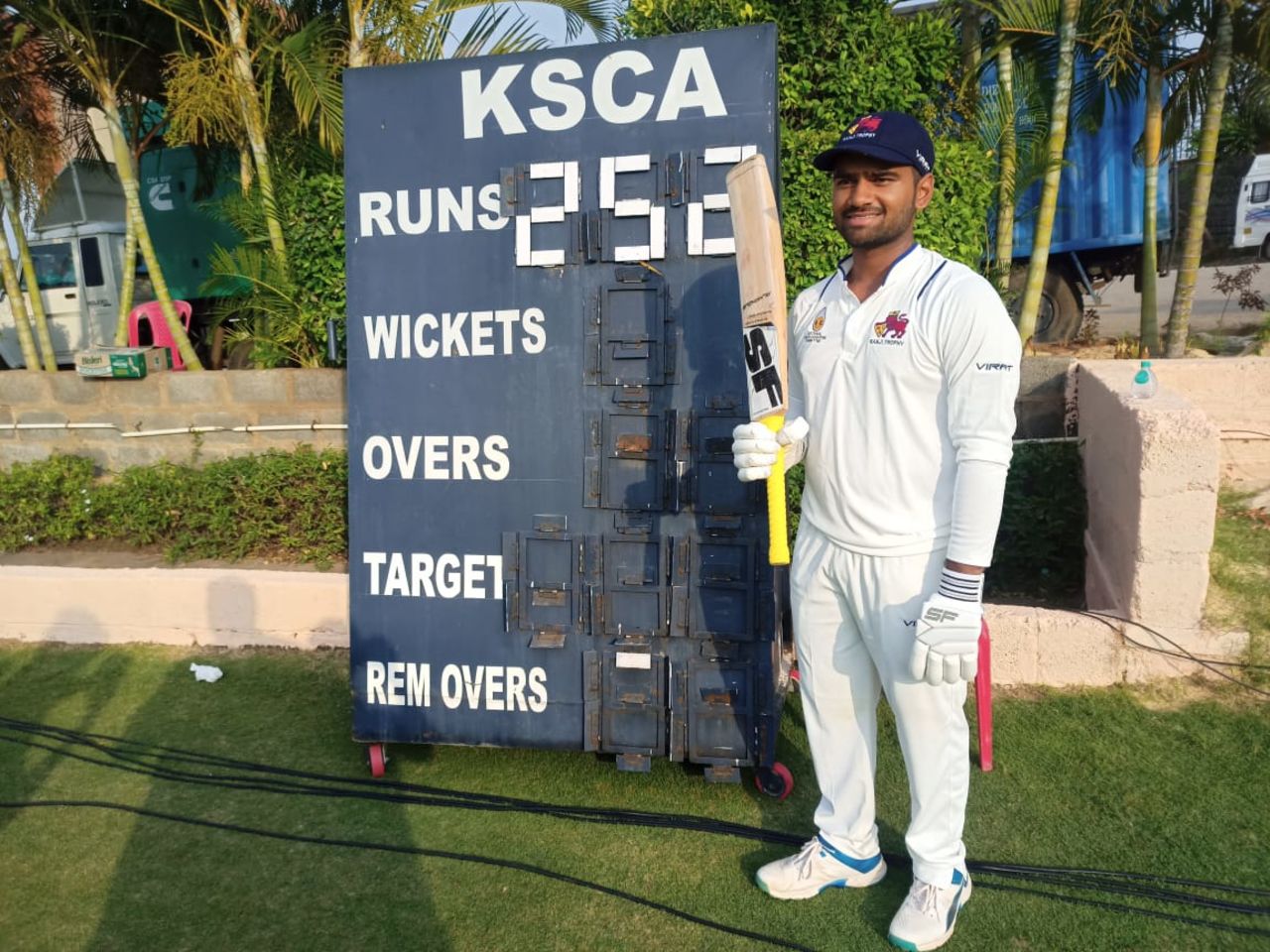 Suved Parkar and the final score he finished on, Mumbai vs Uttarakhand, Ranji Trophy quarter-final, 2nd day, Bengaluru, June 7, 2022