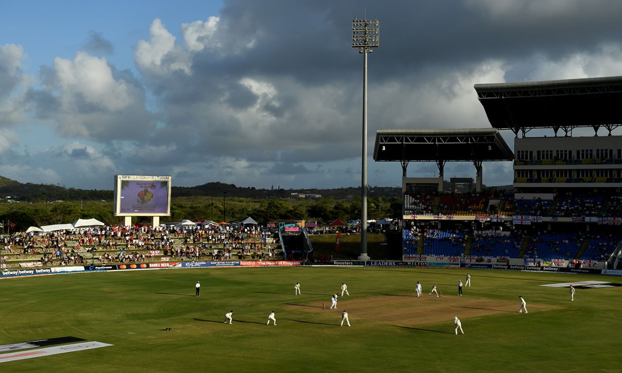 A general view of the Test in Antigua, West Indies vs England, 1st Test, Antigua, 1st day, March 8, 2022