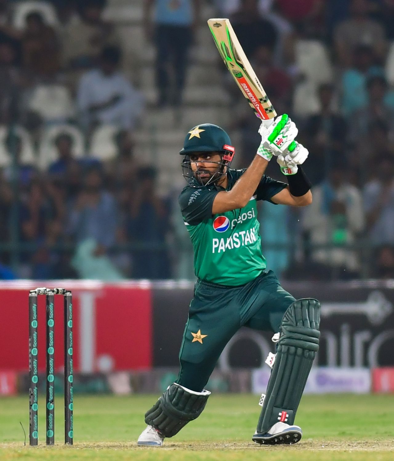 Babar Azam drives through the off side, Pakistan vs West Indies, 1st ODI, Multan, June 8, 2022