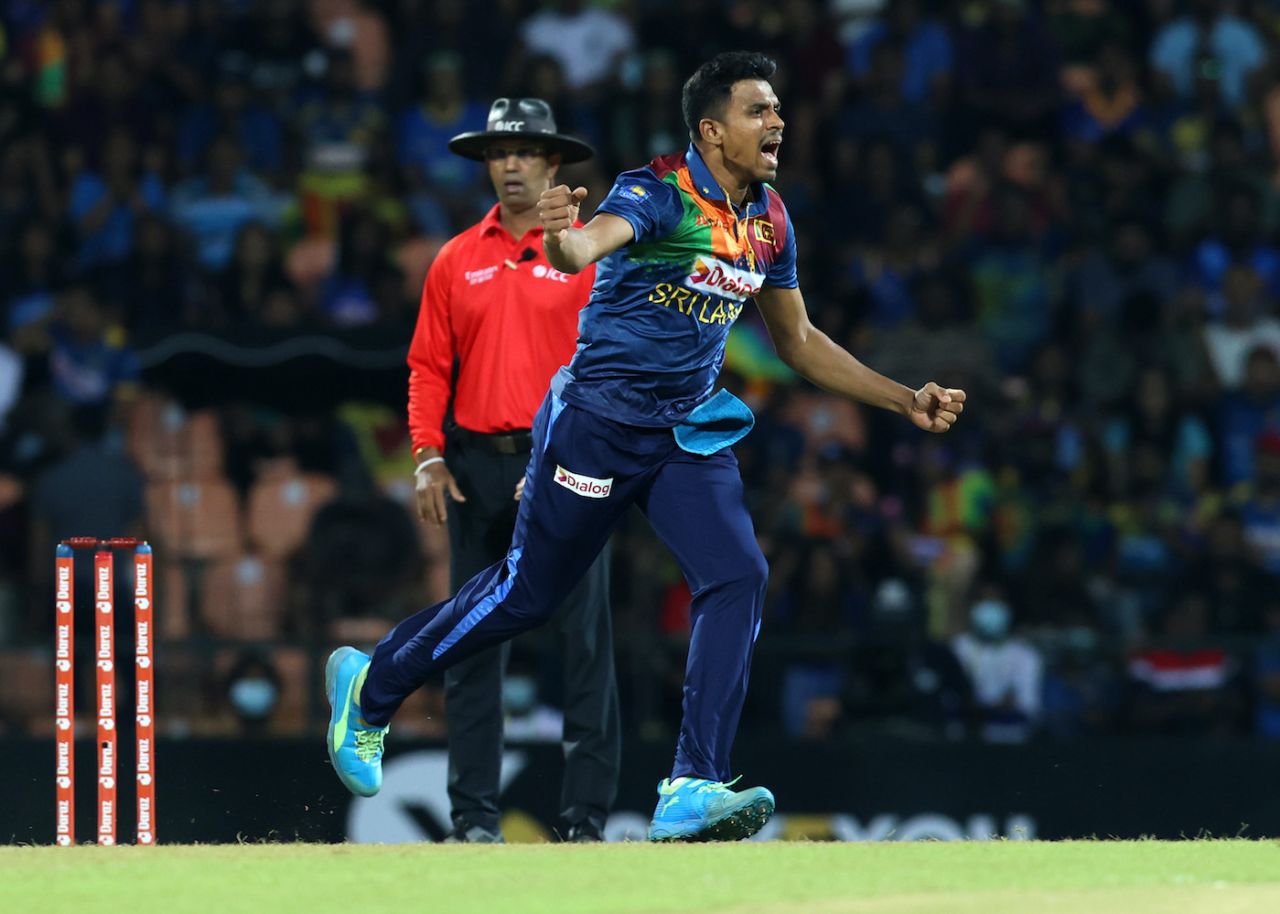 Maheesh Theekshana picked up both Australian openers to give Sri Lanka an upper hand, Sri Lanka vs Australia, 3rd T20I, Pallekele, June 11, 2022