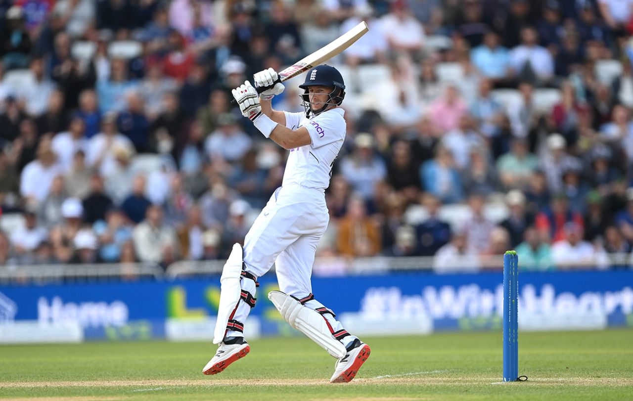 Joe Root whips into the leg side, England vs New Zealand, 2nd Test, Nottingham, 3rd day, June 12, 2022