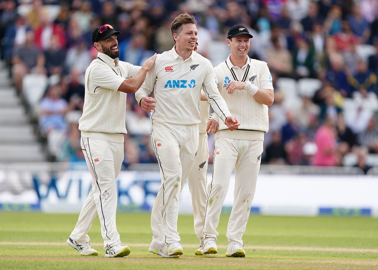 Michael Bracewell took his first Test wicket, England vs New Zealand, 2nd Test, Nottingham, 3rd day, June 12, 2022