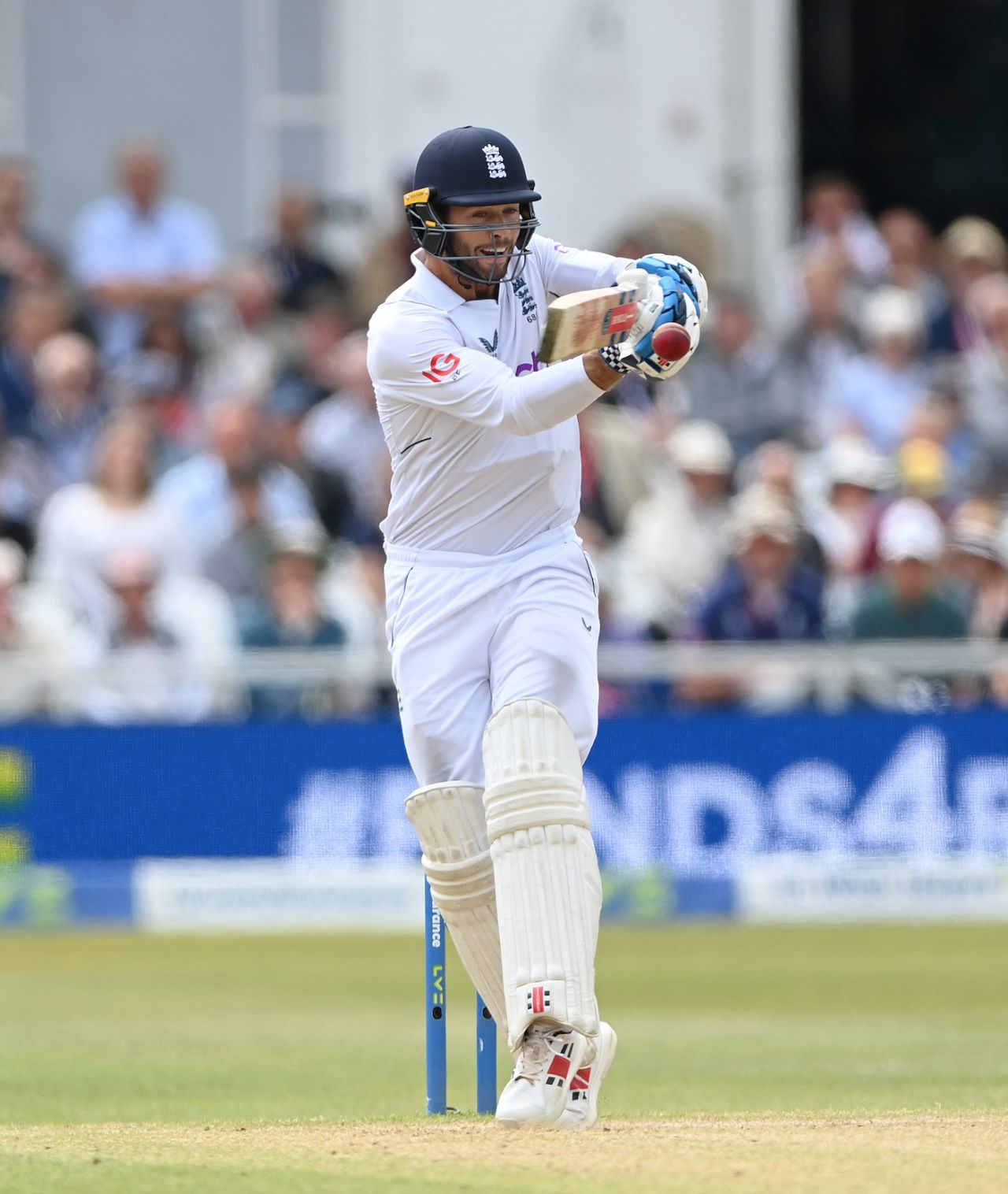 Ben Foakes plays a pull during the course of his half-century, England vs New Zealand, 2nd Test, Nottingham, 4th day, June 13, 2022