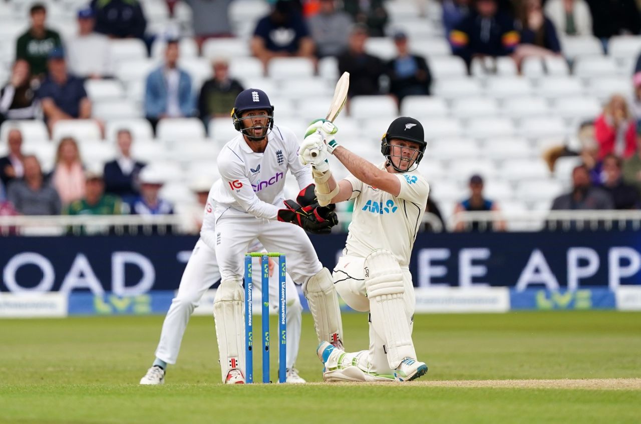 Michael Bracewell played an attractive cameo down the order, England vs New Zealand, 2nd Test, Nottingham, 4th day, June 13, 2022