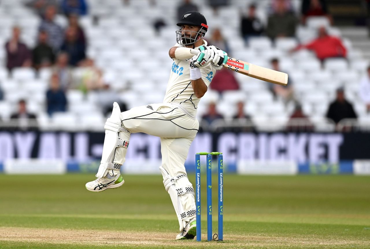 Daryl Mitchell played some confident pull shots, England vs New Zealand, 2nd Test, Nottingham, 4th day, June 13, 2022