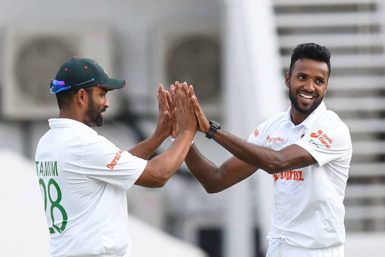 Ebadot Hossain dismissed Raymon Reifer cheaply, West Indies vs Bangladesh, 1st Test, 1st day, North Sound, Antigua, June 16, 2022