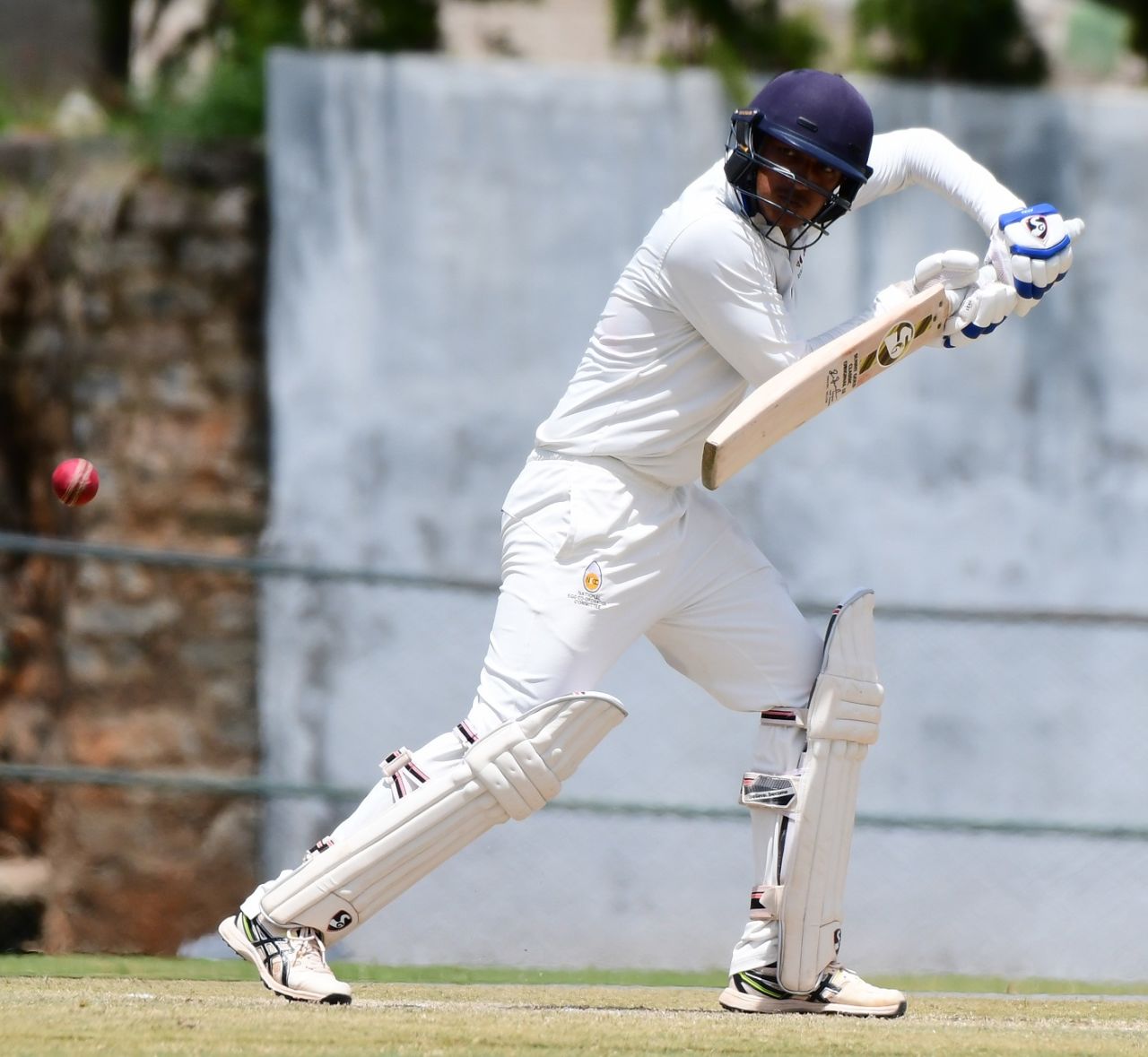 Armaan Jaffer plays one square of the wicket during his 127, Mumbai vs Uttar Pradesh, Ranji Trophy 2021-22 semi-final, 4th day, Bengaluru, June 17, 2022