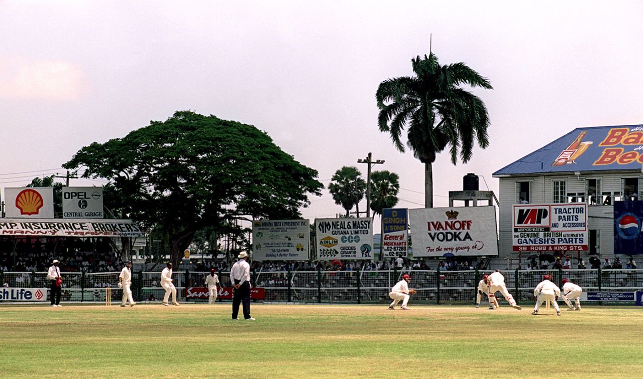 A general view of the action at Bourda, Georgetown, West Indies v England, 4th Test, Georgetown, 2nd day, February 28, 1998