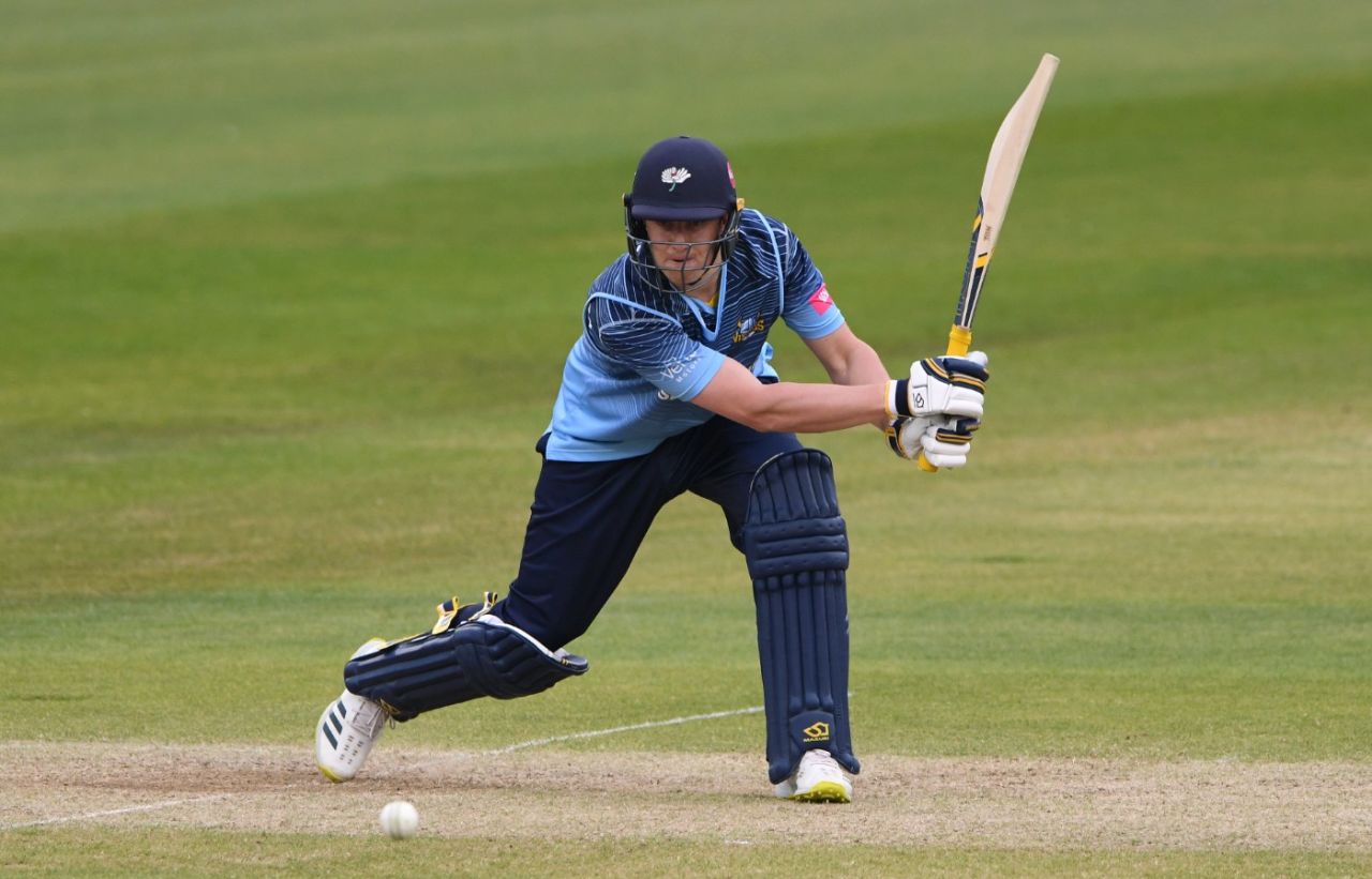 Tom Kohler-Cadmore drives through the covers, Durham vs Yorkshire, T20 Blast, June 17, 2022