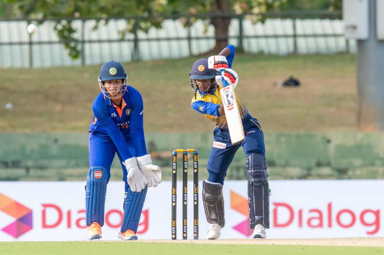 Kavisha Dilhari anchored Sri Lanka's innings, Sri Lanka vs India, 1st women's T20I, Dambulla, June 23, 2022