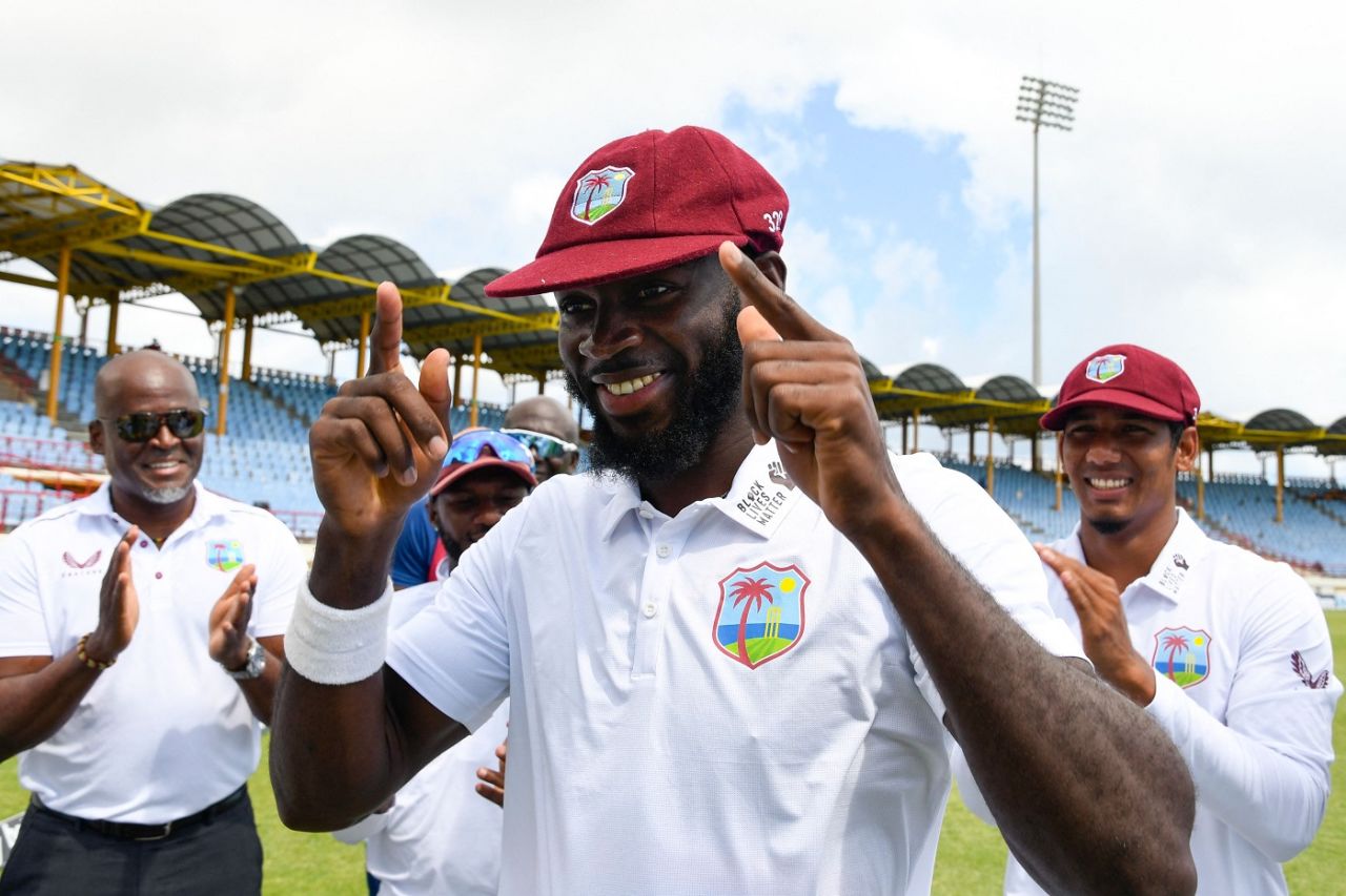 Anderson Phillip received his first Test cap from Kemar Roach, West Indies vs Bangladesh, 2nd Test, St Lucia, 1st day, June 24, 2022