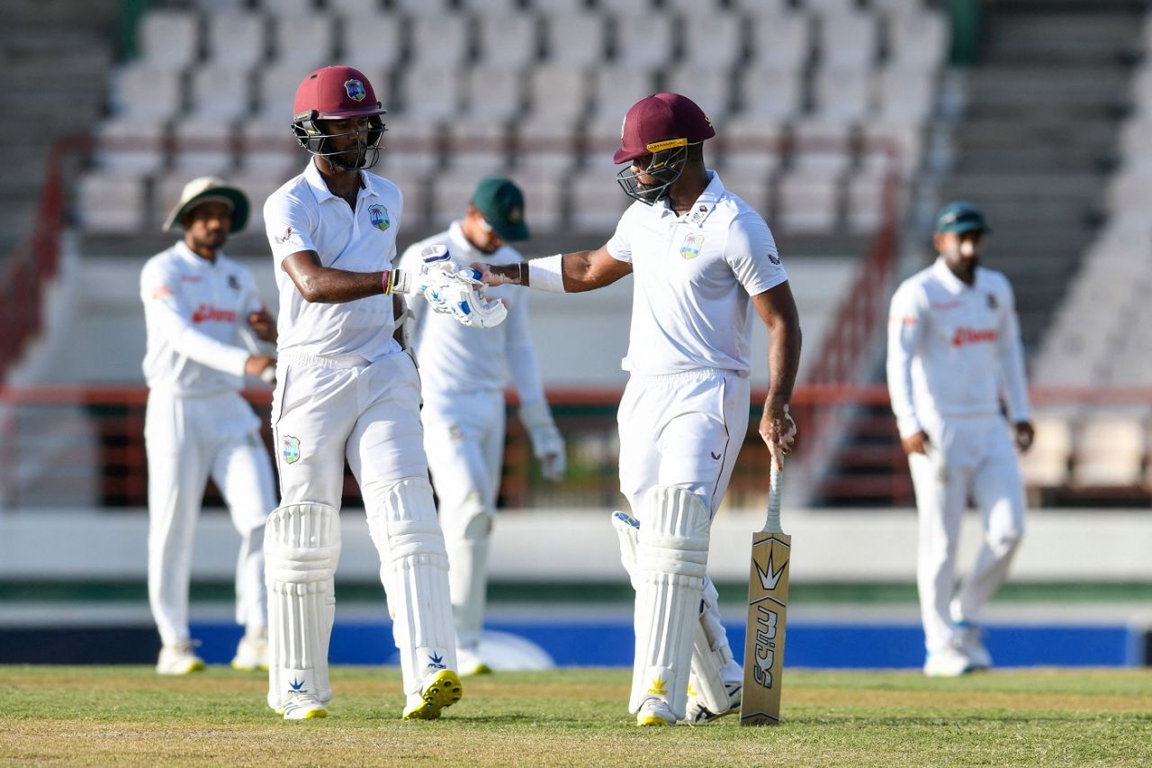 Kraigg Brathwaite and John Campbell strung a strong partnership to see off the day, West Indies vs Bangladesh, 2nd Test, St Lucia, 1st day, June 24, 2022