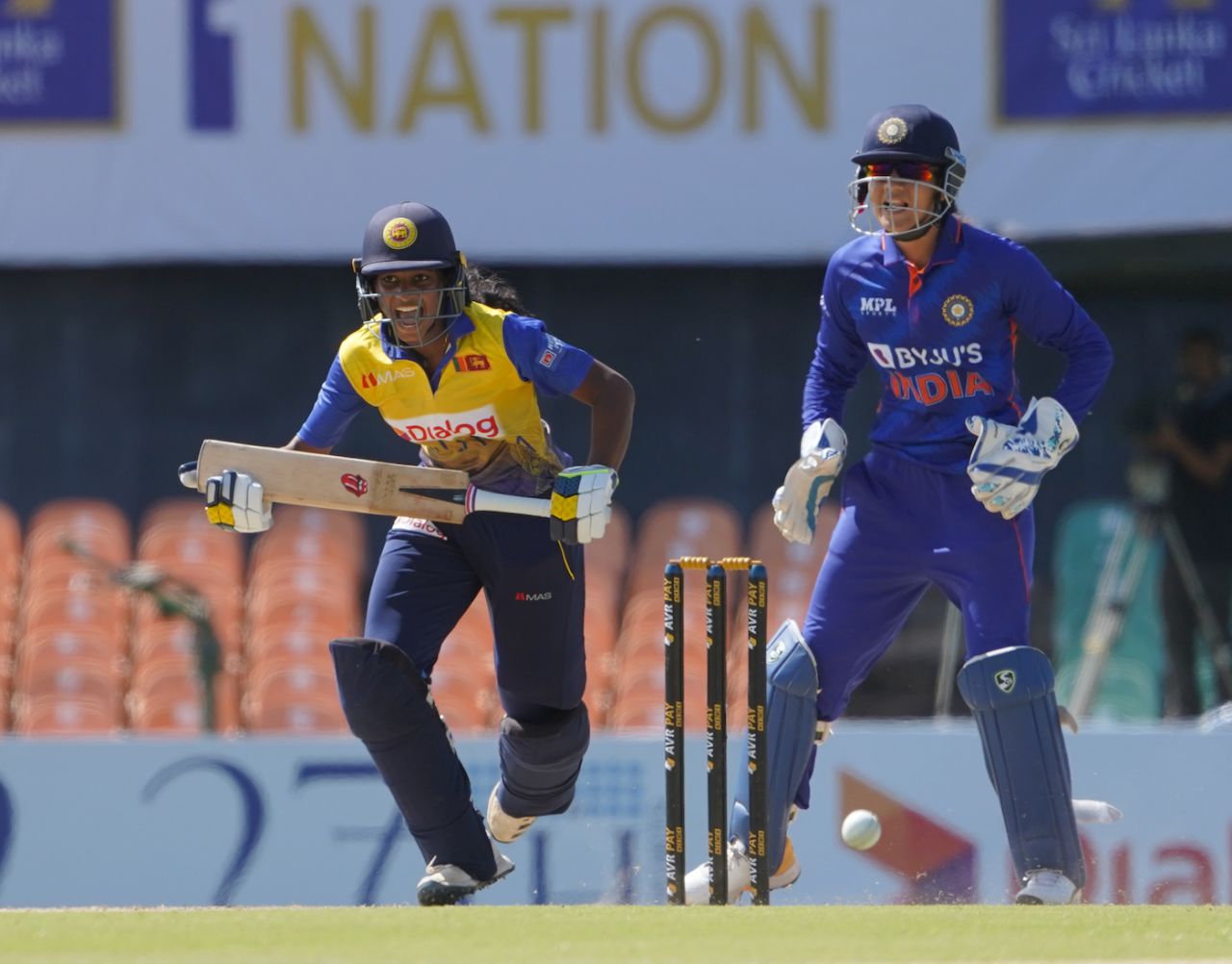 Vishmi Gunaratne got her highest score of 45 and gave Sri Lanka a good start, Sri Lanka vs India, 2nd women's T20I, Dambulla, June 25, 2022