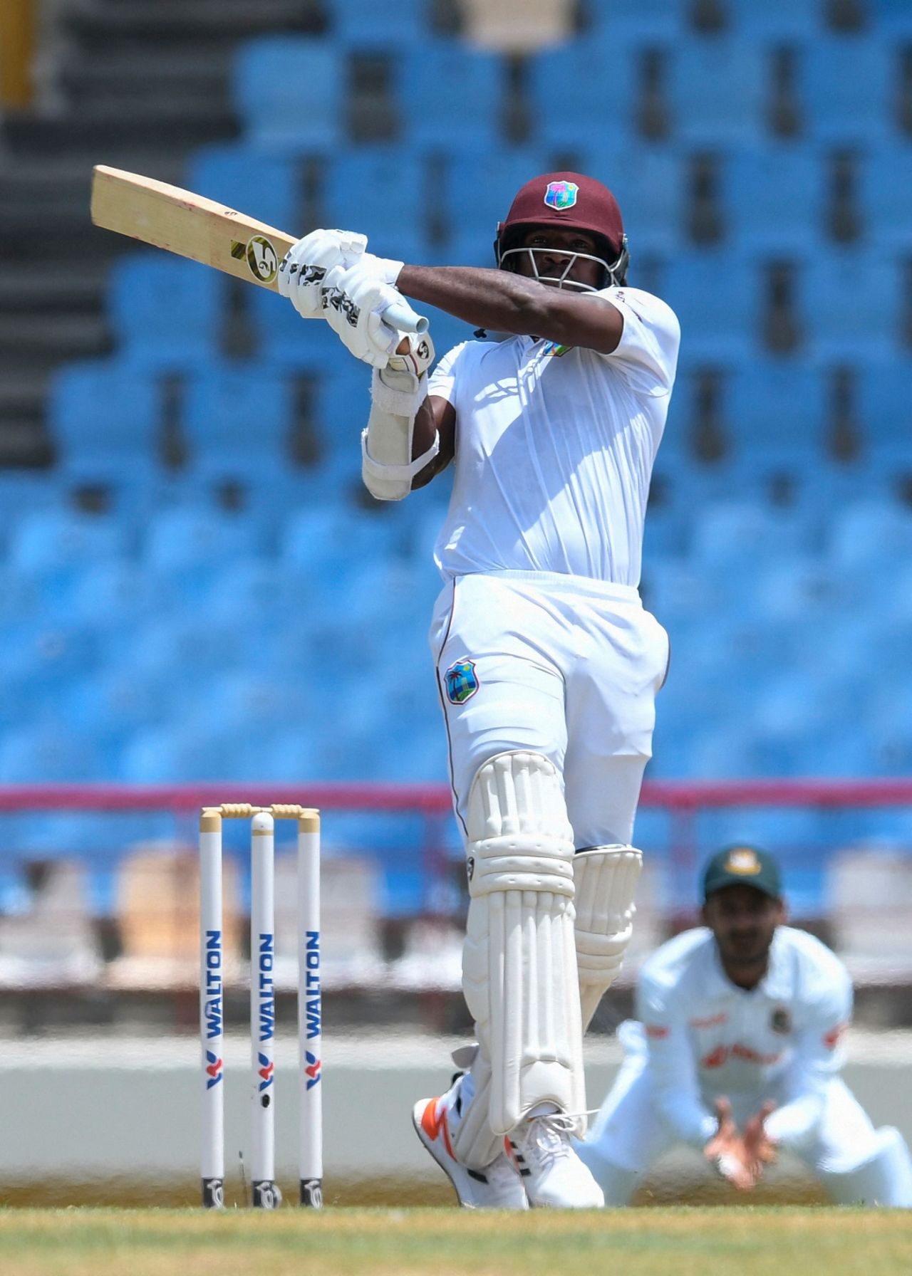 Kyle Mayers nails a pull, West Indies vs Bangladesh, 2nd Test, St Lucia, 2nd day, June 25, 2022