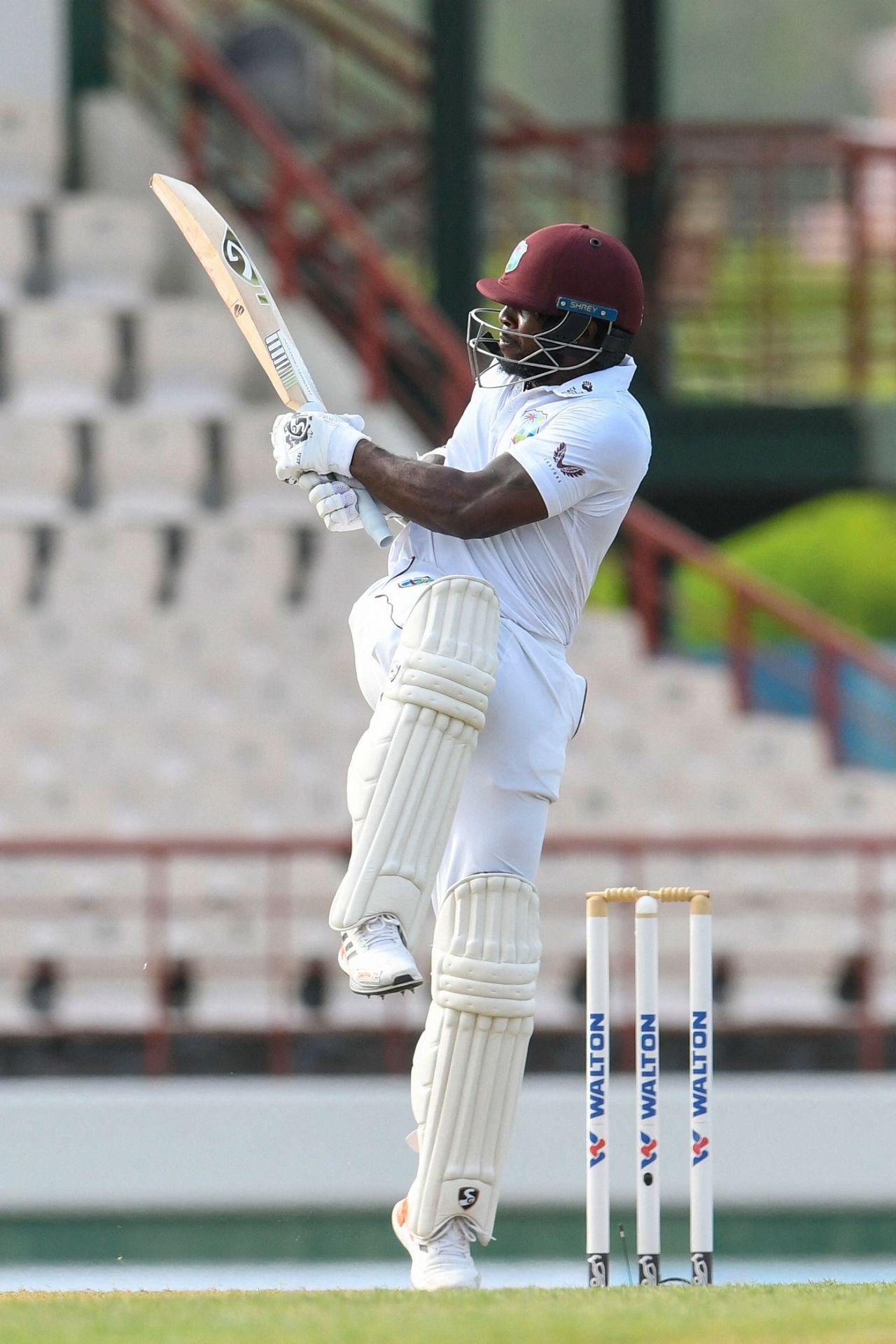 Kyle Mayers pulls one through square leg during his century knock, West Indies vs Bangladesh, 2nd Test, St Lucia, 2nd day, June 25, 2022