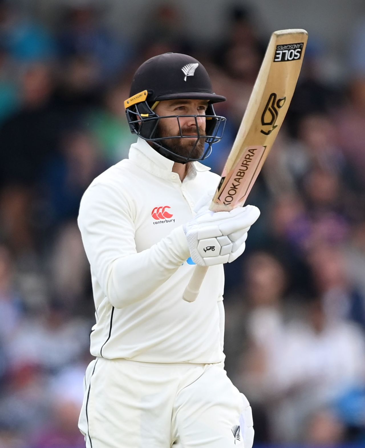 Tom Blundell celebrates after reaching his half-century, England vs New Zealand, 3rd Test, Headingley, 4th day, June 26, 2022